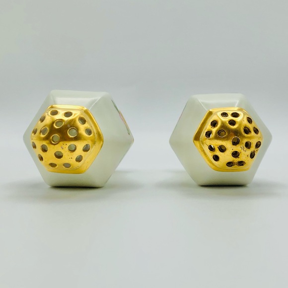 Antique One of a Kind Hand Painted Salt and Pepper Shakers Fine China - Picture 6 of 8